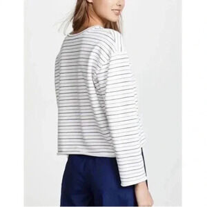 Vince striped cropped sweatshirt 100% cotton